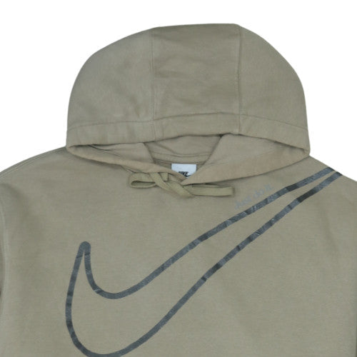 Nike Womens Beige XL Pullover Hoodie with Logo Print