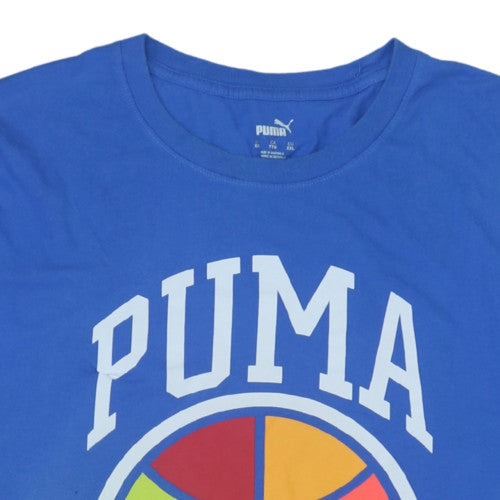 Puma Men's Blue 2XL Graphic Logo Sports T-Shirt