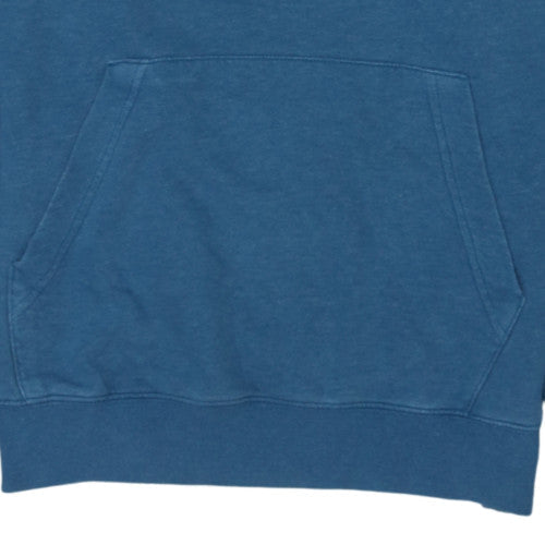 Nike Men Blue Pullover Hoodie S Fleece Logo Sportswear