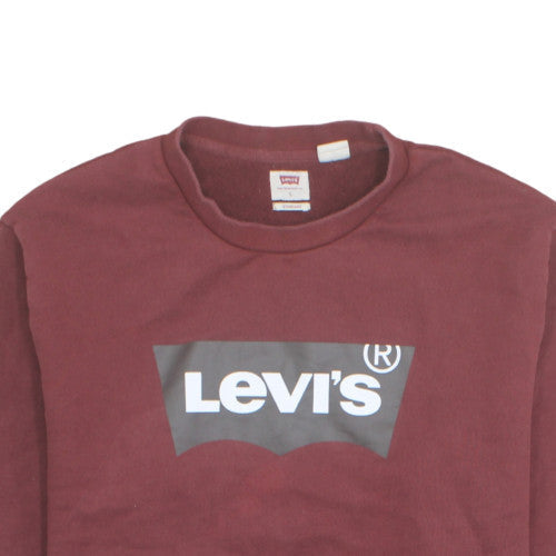 Levi's Men's Burgundy Crew Neck Sweatshirt L Graphic Logo Cotton
