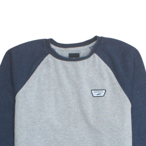 Vans Mens Grey Blue Pullover Sweatshirt Medium Crew Neck Regular Fit