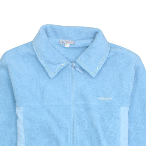 Reebok Womens Blue Fleece Full Zip Jacket Size M Lightweight