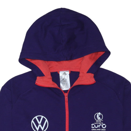 Adidas Men's Blue Full Zip Hoodie L Sports Football Euro 2022