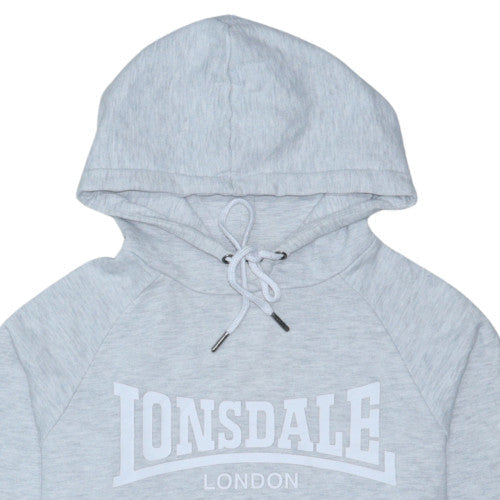 Lonsdale London Women's Grey Pullover Hoodie Size 6 Cotton Blend
