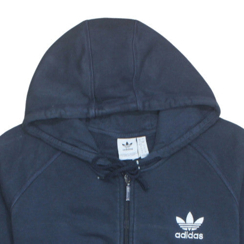 Adidas Womens Blue Full Zip Hoodie Size 16 Hooded Sweatshirt