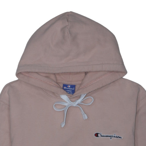 Champion Women Beige Pullover Hoodie Large 100% Cotton Sweatshirt