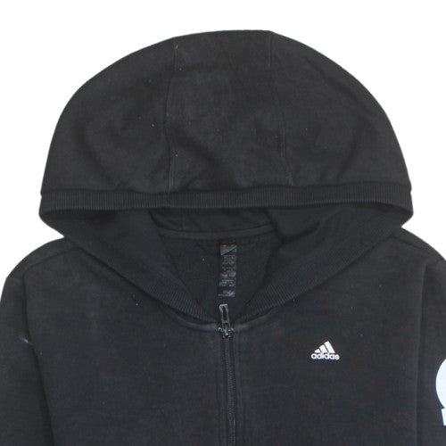 Adidas Women's Black Full Zip Hoodie Size L 16-18 Cotton Blend
