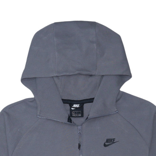 Nike Women's Grey Full Zip Hoodie Sweatshirt L Size in Cotton Blend