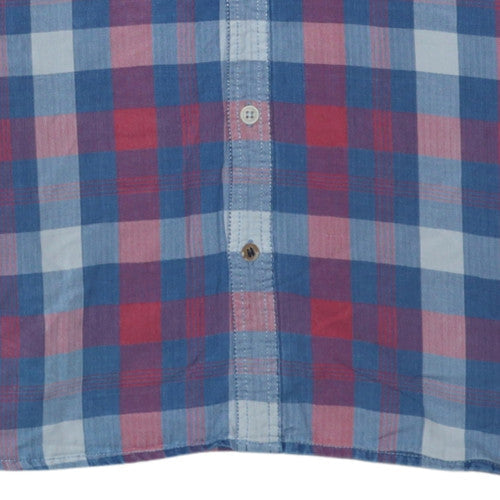 Hilfiger Denim Men's Blue Red Check Long Sleeve Button-Up Shirt L