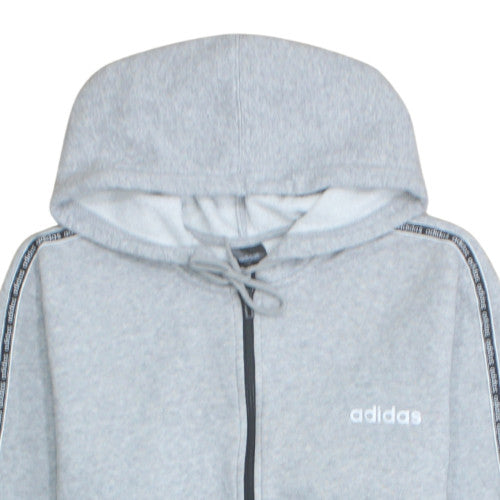Adidas Men's Grey Full Zip Hoodie Size L Sports Fleece Sweatshirt