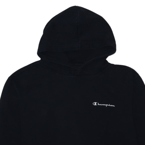 Champion Men's Black Pullover Hoodie Medium Fleece Logo Sweatshirt
