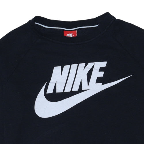 Nike Men's Black M Crew Neck Pullover Sweatshirt Logo Sports