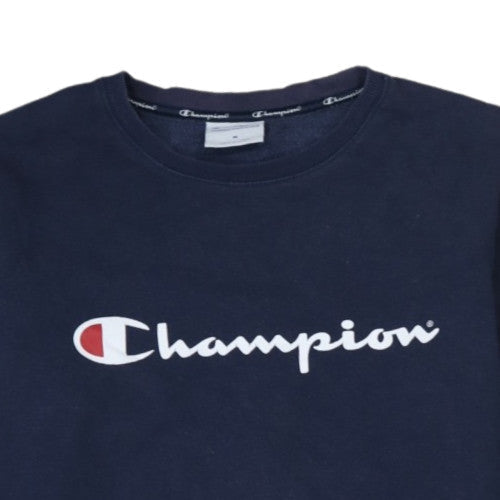 Champion Men's Blue Logo Pullover Sweatshirt Size M