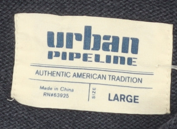 Urban Pipeline Men's Blue Aztec Knit Cotton Cardigan Large