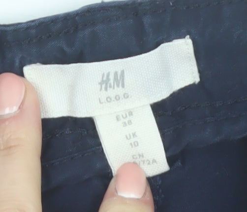 H&M Women’s Blue Chino Shorts Size 10 Cotton Blend Casual