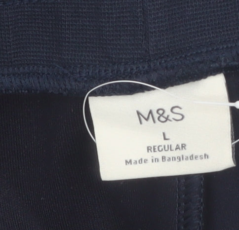 Marks and Spencer Men’s Blue Jogger Trousers L Regular Fit