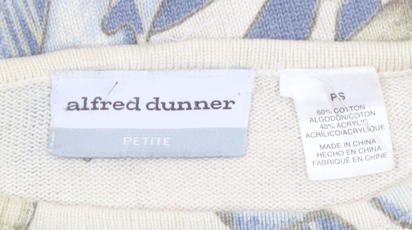 Alfred Dunner Womens Petite Multicoloured Floral Knit Short Sleeve Pullover Jumper Size S