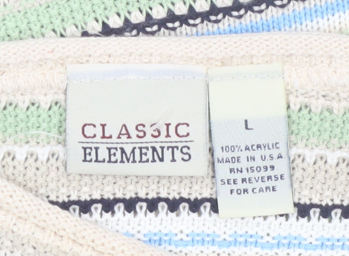Classics Elements Women's Multicoloured L Knit Pullover Jumper