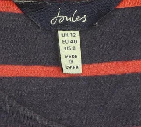 Joules Women Blue Striped Tank Dress Size 12 Cotton Blend