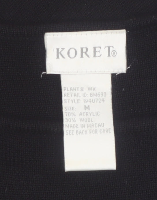 Koret Women’s Black Geometric Wool Blend Pullover Jumper M