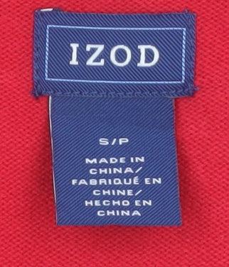 IZOD Men's Red Argyle V-Neck Cotton Jumper Size S