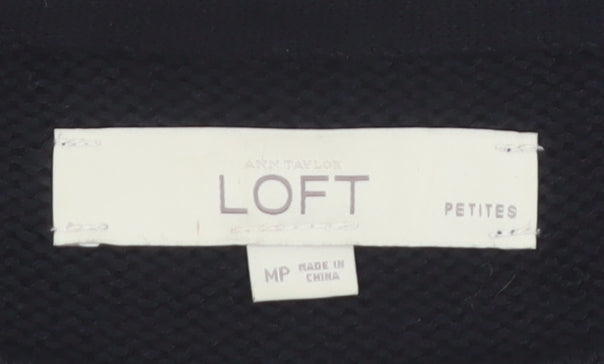Ann Taylor Loft Women's Black Petite Medium Striped Pullover Jumper