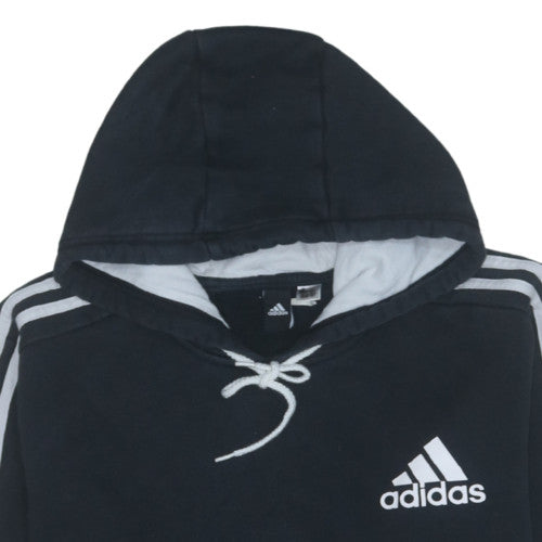 Adidas Men's Black Pullover Hoodie Size M Fleece Sportswear