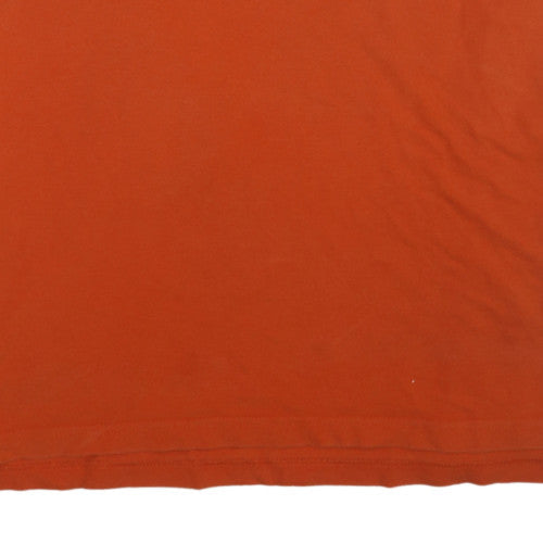 Chaps Men's Orange & Navy Colourblock Cotton Polo Shirt XL