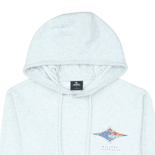 Rip Curl Men's Grey Small Pullover Surf Hoodie with Logo Print