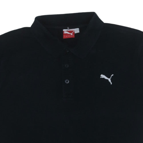 Puma Men's Black XL Regular Fit Cotton Polo Shirt