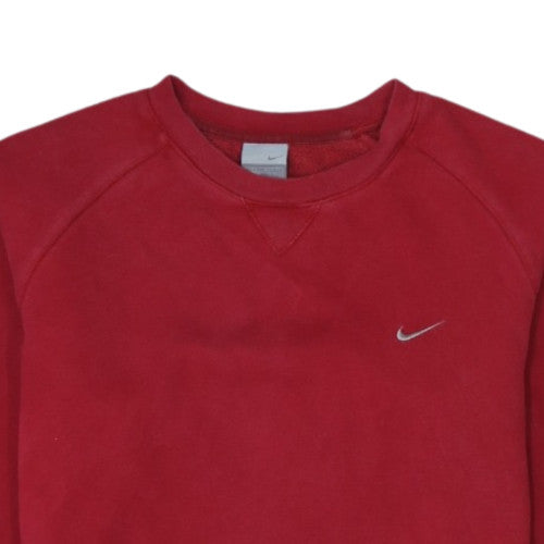 Nike Boys Red Crew Neck Long Sleeve Sweatshirt Size L 14/16 Cotton Blend