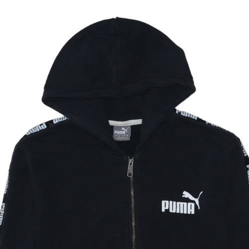 Puma Men's Black Full Zip Fleece Hoodie L Sports Streetwear