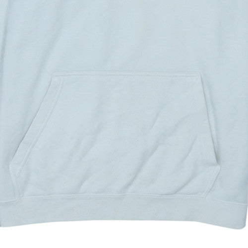 Nike Men's White Pullover Hoodie L Logo Sports Fleece Sweatshirt
