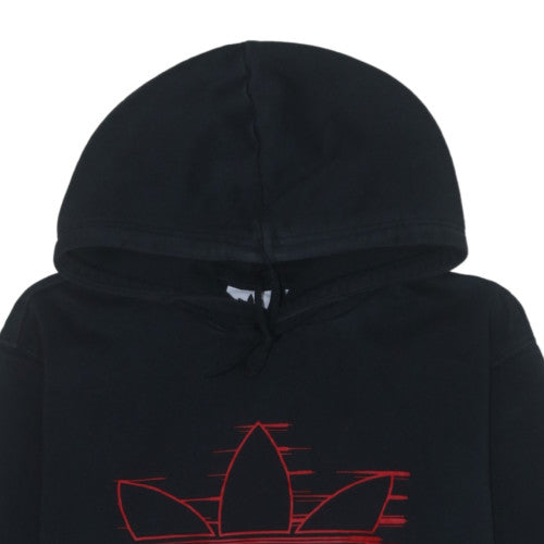 Adidas Mens Black Pullover Hoodie L Sports Fleece Sweatshirt
