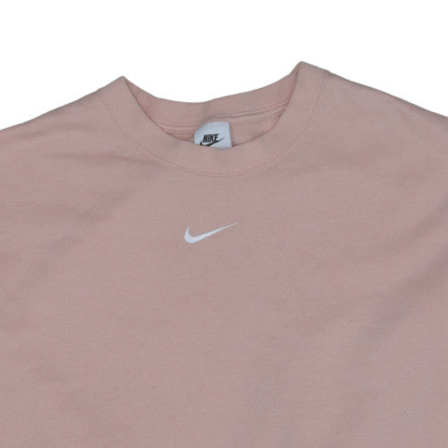 Nike Women's Pink Crew Neck Pullover Sweatshirt L Cotton Blend