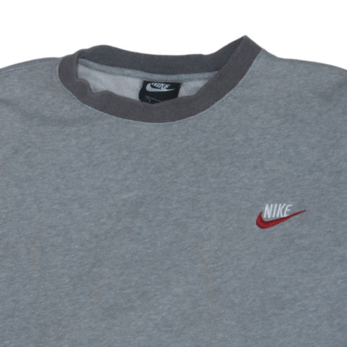 Nike Men's Grey Logo Pullover Sweatshirt Size L Regular Fit