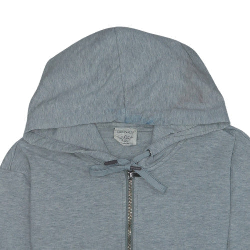 Calvin Klein Men Grey Full Zip Hoodie Size M Regular Fit Jersey