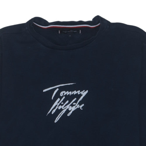 Tommy Hilfiger Men's Blue Embroidered Logo Sweatshirt M