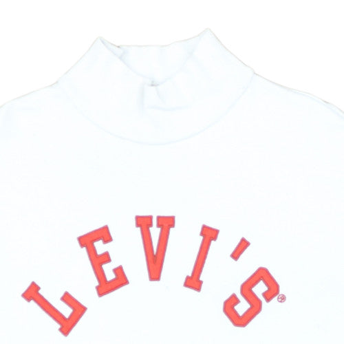 Levi's Men's White High Neck Logo Sweatshirt Size M