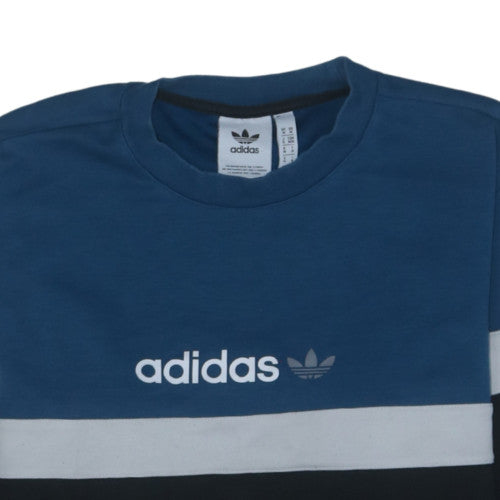 Adidas Mens Blue and Black Crew Neck Sweatshirt Size M