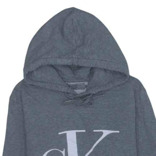 Calvin Klein Jeans Women's Grey Regular Fit Cotton Pullover Hoodie Size L