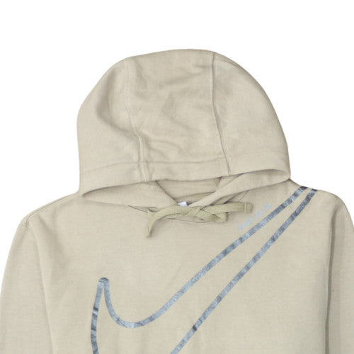 Nike Men's Beige Pullover Hoodie Small Graphic Logo Sweatshirt