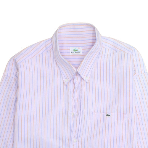 Lacoste Men's Multicoloured Striped Cotton Button-Up Shirt 2XL
