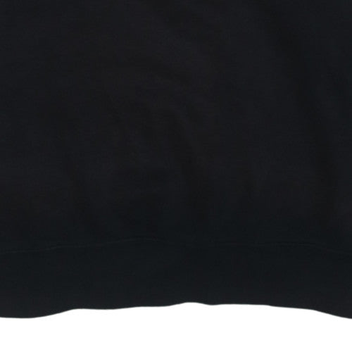 Nike Men Black Large Crew Neck Pullover Sweatshirt Fleece Cotton Blend