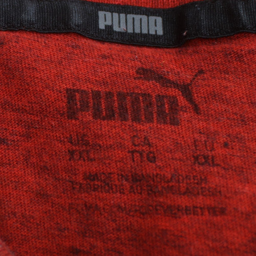 Puma Men's Red Short Sleeve Polo Shirt Size L Classic Fit
