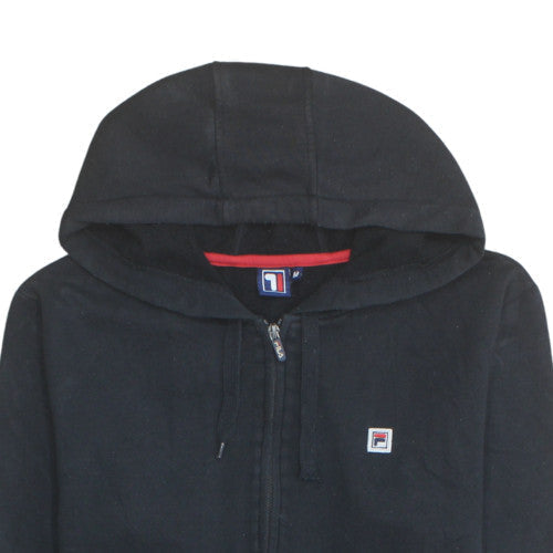 Fila Men's Black Full Zip Hoodie Medium Regular Fit Fleece