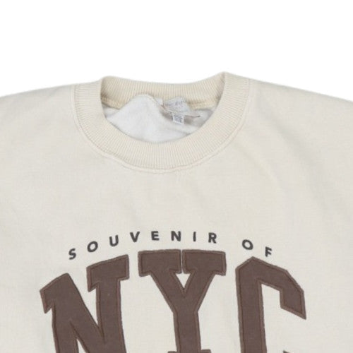Pull&Bear Teens Beige NYC Graphic Pullover Sweatshirt M
