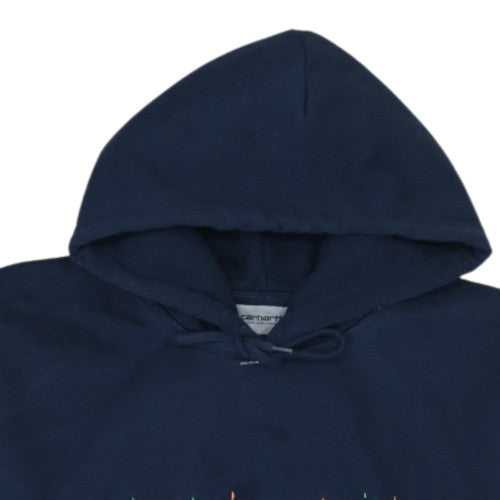 Carhartt Men's Blue Pullover Logo Hoodie Size L