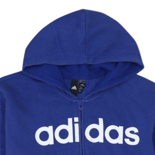 Adidas Women Blue Full Zip Hoodie XL Cotton Blend Casual