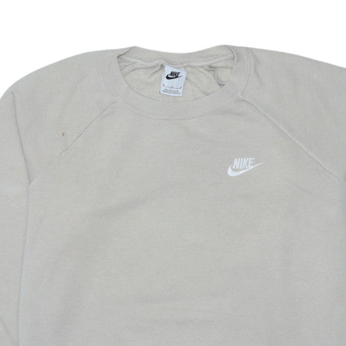Nike Womens Beige Crew Neck Sweatshirt M - Classic Casual Style